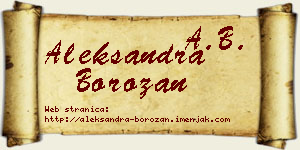 Aleksandra Borozan vizit kartica